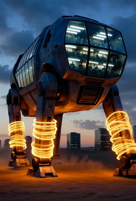AT-AT walker reimagined as a corporate office — the optimization trap made visible
